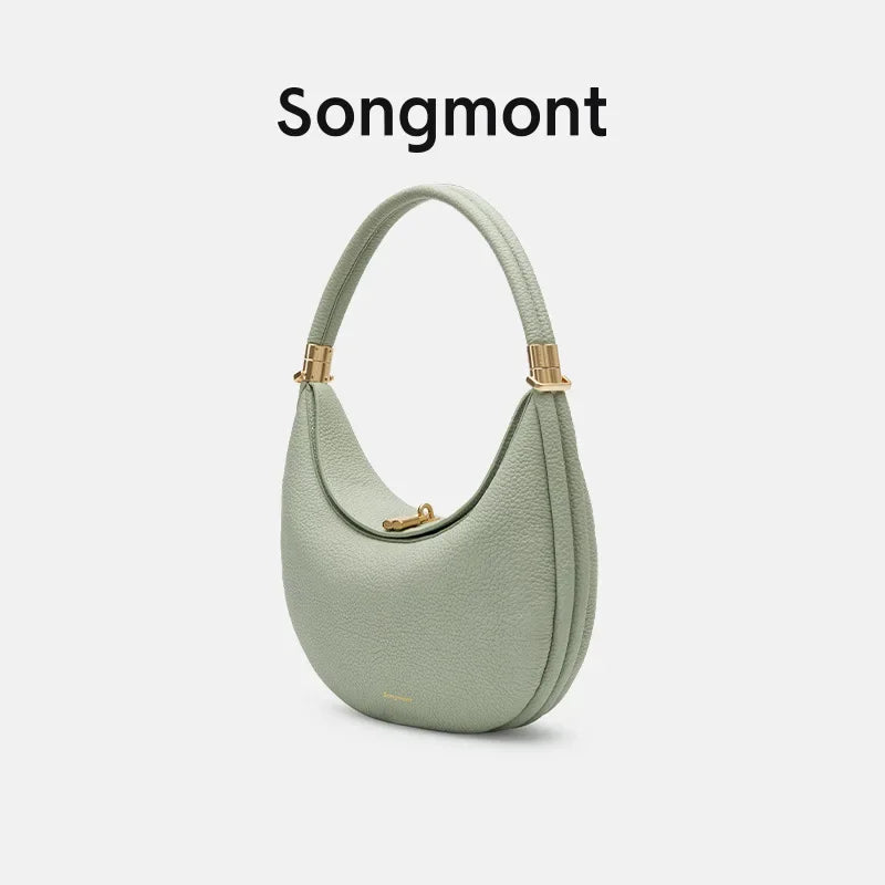 Genuine leather Elegant Half Moon Underarm Shoulder Brand Designer Womens Bags for Women Ladies Bag Handbags High Quality Luxury