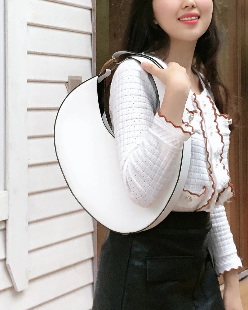 Handbags For Women Luxury Designer Slim Half Moon Bag And Purse 2023 New In PU Material Vintage Medium Underarm Shoulder Bags